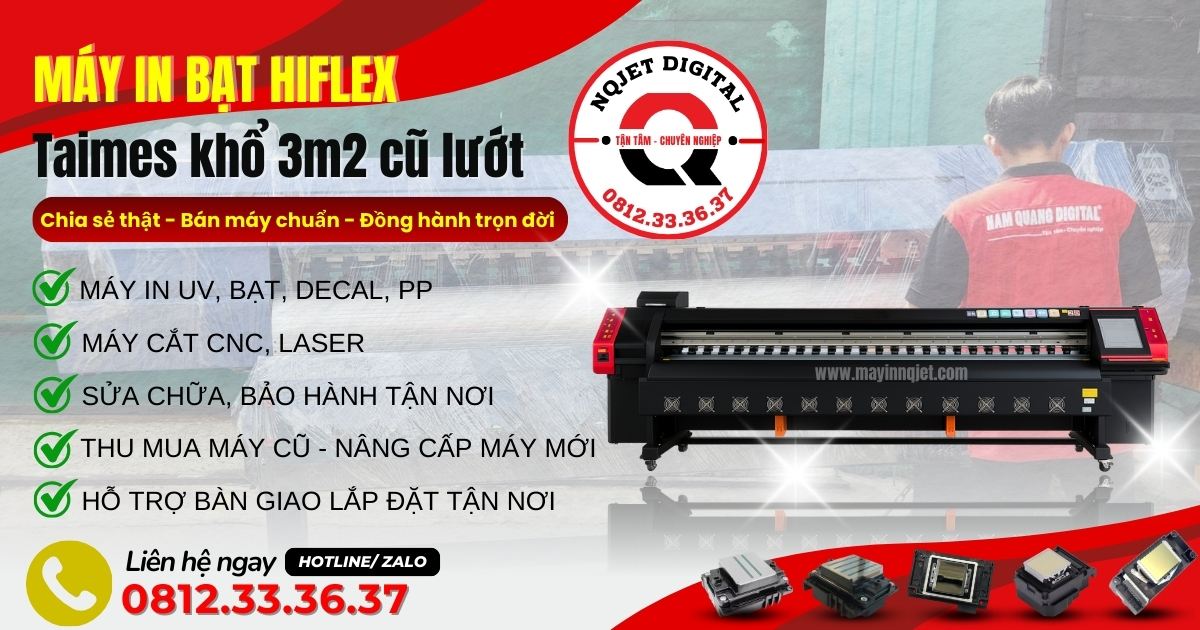 Máy in bạt Hiflex Taimes khổ 3m2 cũ 