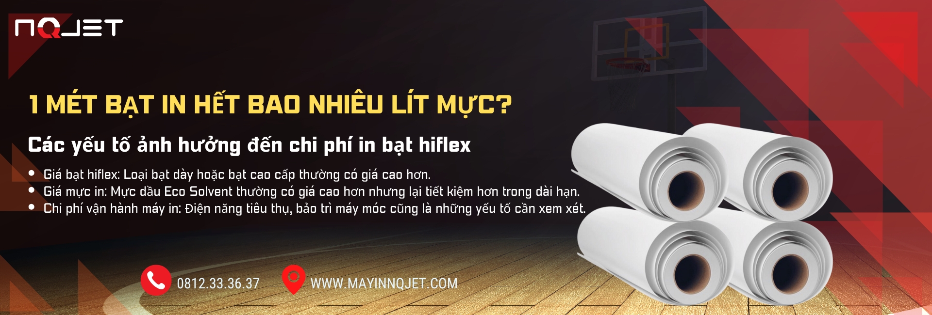 1 mét bạt in hết bao nhiêu lít mực?