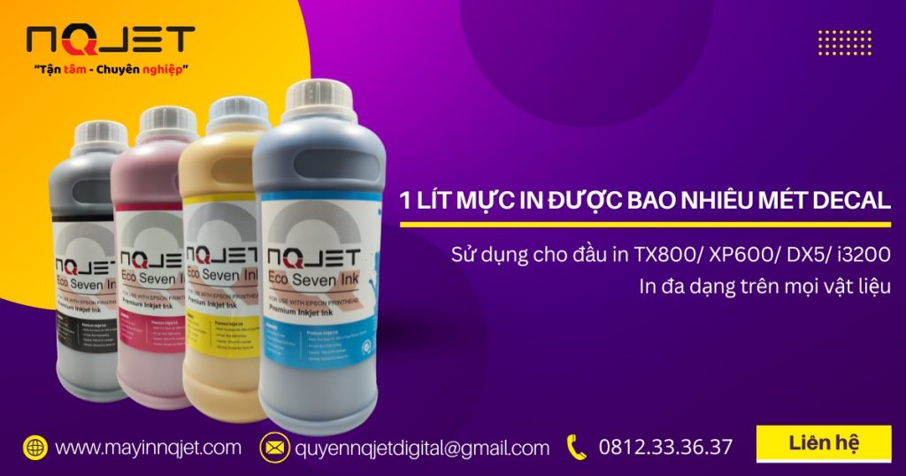 1 lít mực in được bao nhiêu mét decal?