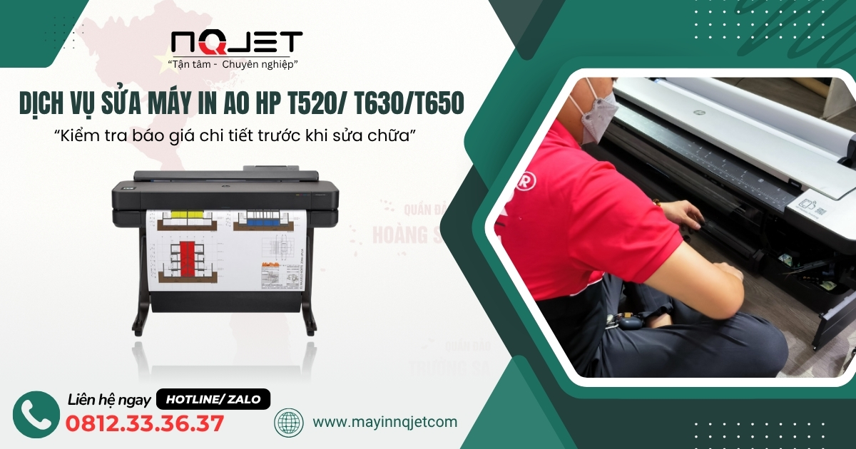 Dịch vụ sửa máy in A0 HP T520/ T630/ T650