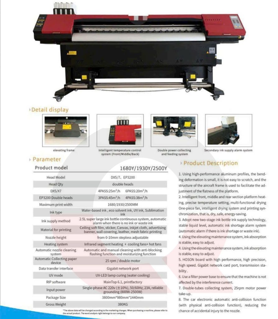 Máy in quảng cáo kỹ thuật số NQJET 2500Y i3200