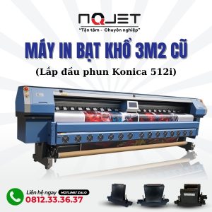 Máy in bạt khổ 3m2 cũ lắp đầu Konica 512i