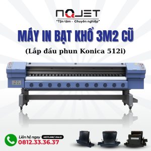 Máy in bạt khổ 3m2 cũ lắp đầu Konica 512i