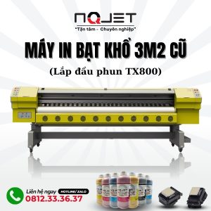 Máy in bạt khổ 3m2 cũ lắp đầu phun TX800 - In đa năng: Bạt hiflex, decal, PP