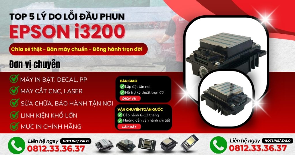 Top 5 lý do lỗi đầu phun i3200 và cách xử lý thông minh cho chủ xưởng in Top 5 lý do lỗi đầu phun i3200 và cách xử lý thông minh cho chủ xưởng in