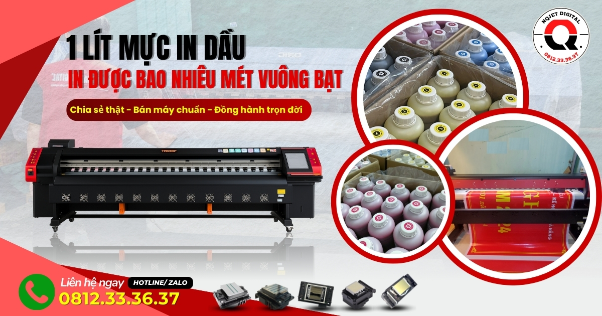 1 lít mực in được bao nhiêu mét vuông bạt? 
