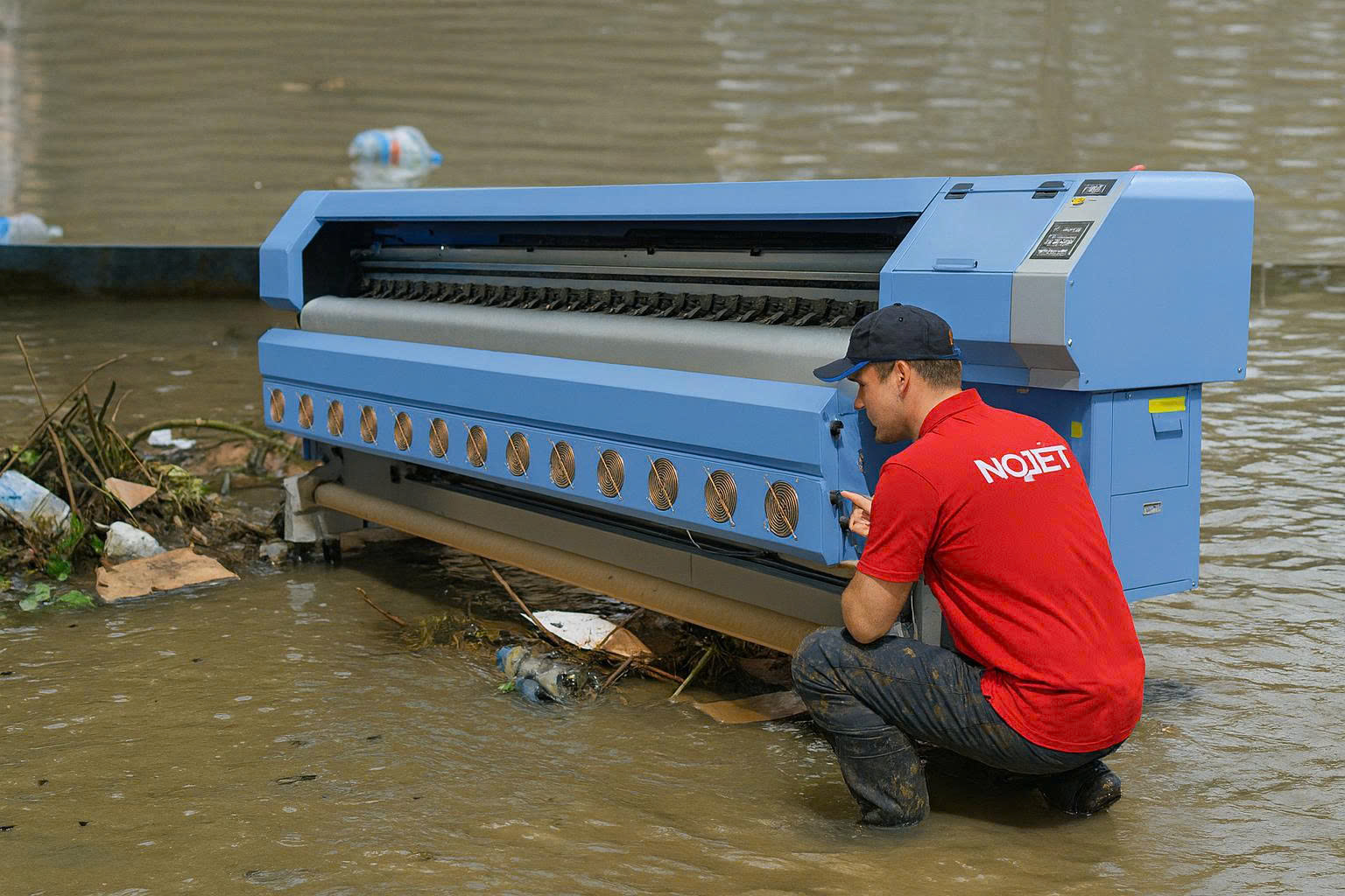 Xử lý máy in sau lũ
