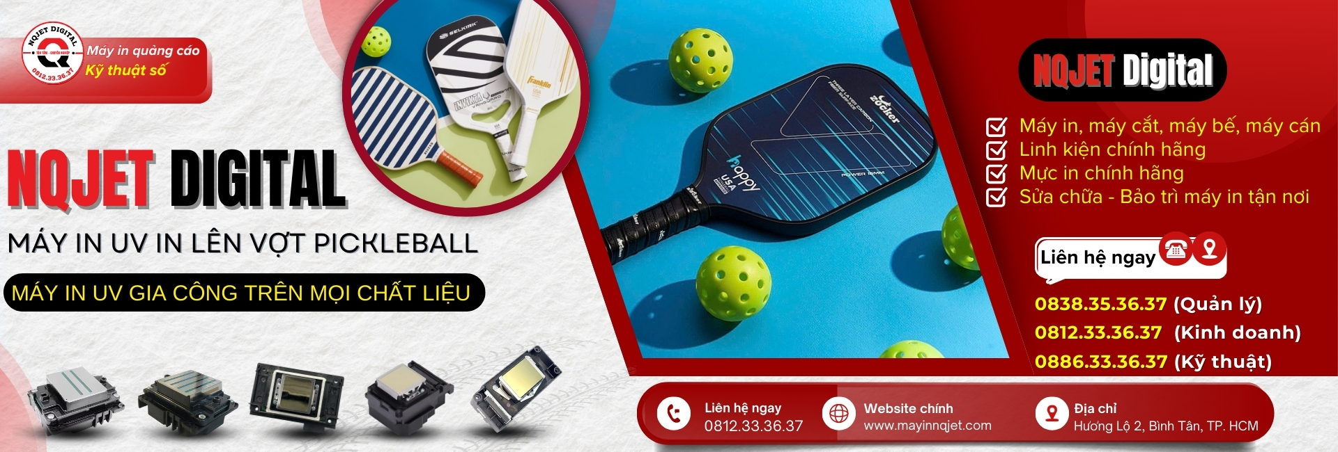 Máy in UV in vợt Pickleball